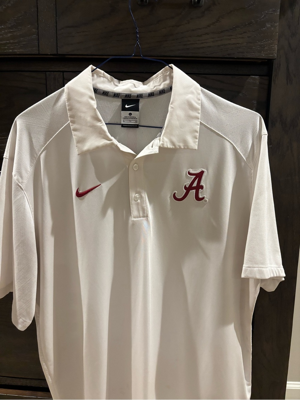 Nike Men’s White Polo with Crimson 'A' Embroidery